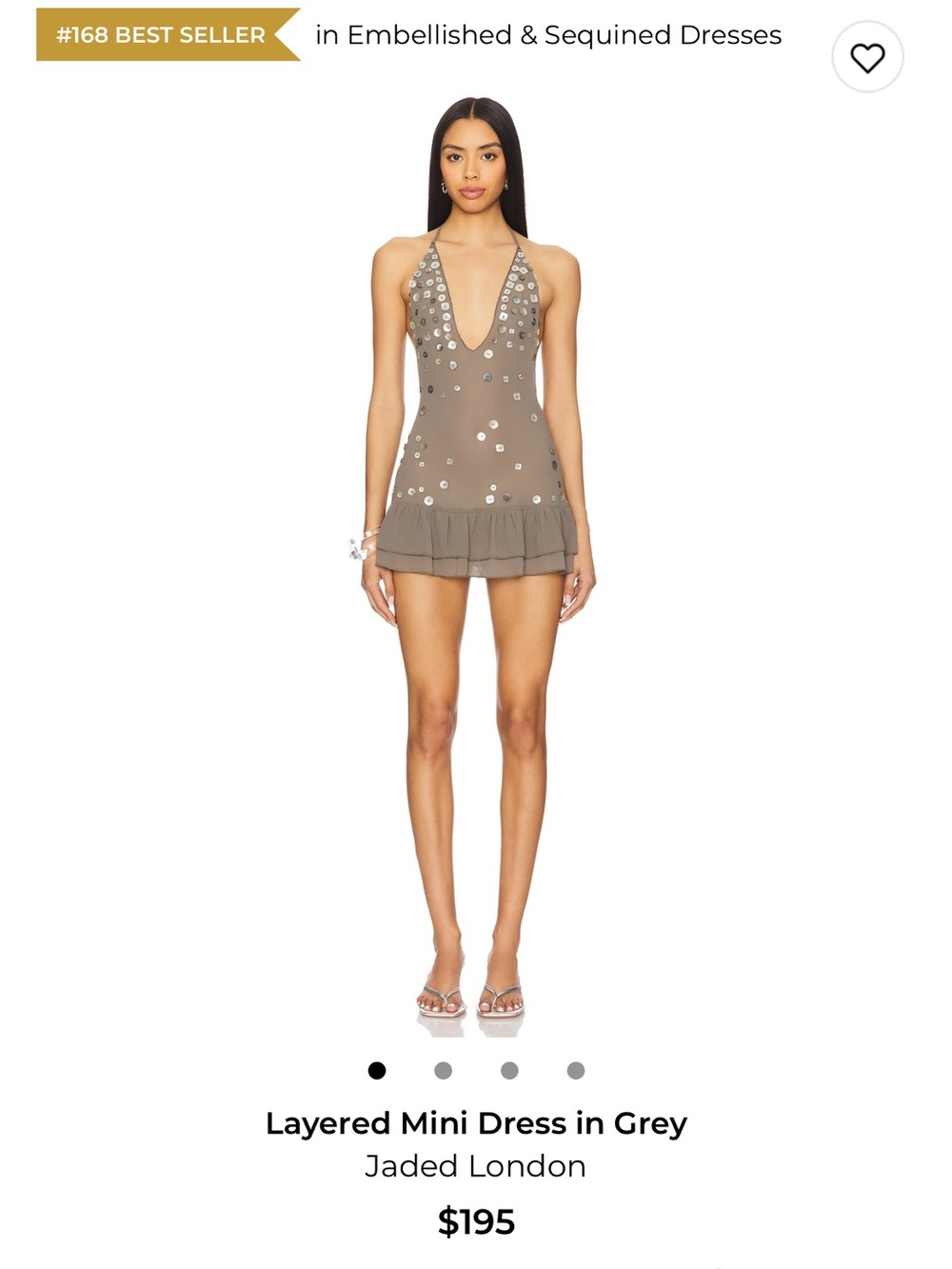 Jaded London Taupe Sequin Halter Mini Dress